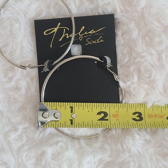 Thalia Sodi Large Silver Hoops - Picture 3 of 4
